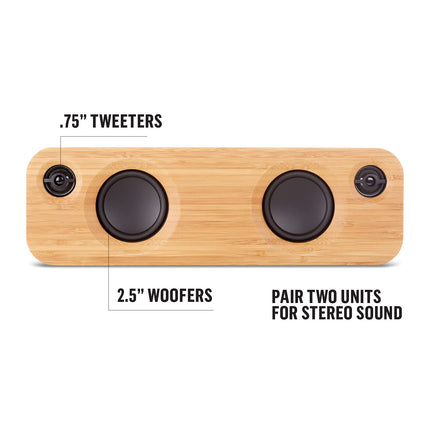 House of Marley Get Together Mini - portable Bluetooth speaker, 2.5'' subwoofer &amp; 1'' tweeter, 10 hrs battery life, Aux-in, USB charging, speakerphone for iPhone, iPad, Samsung etc. - Black
