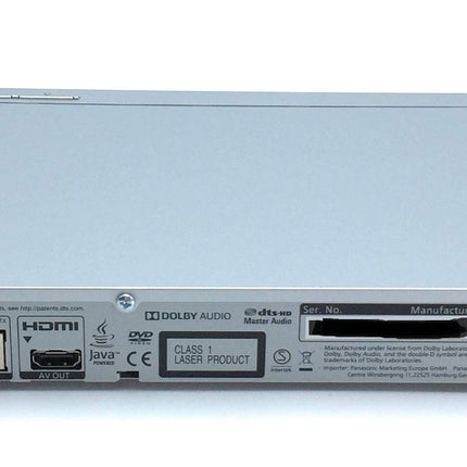 Panasonic DMP-BDT168EG kompaktne 3D Blu-ray mängija (Full HD ülesskaleerimine, internetirakendused, LAN-ühendus, USB, MKV taasesitus) hõbedane