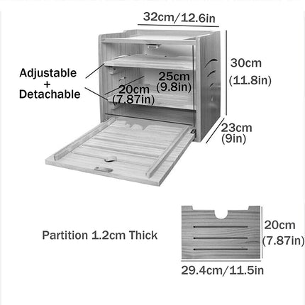PPGE Home Router Cabinet, Wooden Decoration Box, WiFi Storage Box, Cable Hiding Boxes, Wall-mounted/Desktop Cable Box Wooden Box