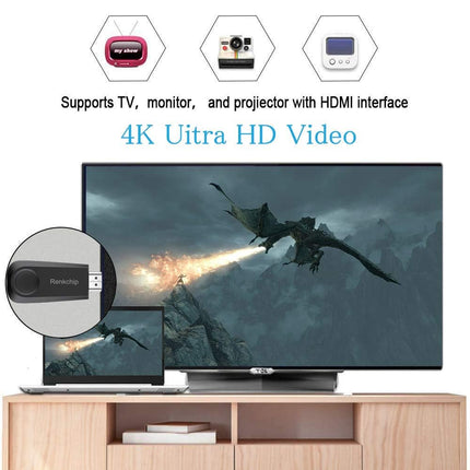 WiFi Display Dongle, Wireless Display Dongle, HDMI Adapter, 1080P Portable TV Receiver, Airplay Dongle Mirror Screen from Phone to Big Screen, Support Miracast Airplay DLNA