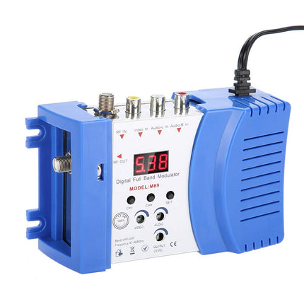 VBESTLIFE RF-modulaator AV-RF AV-TV muundur toetab FM/UHF töösagedust satelliitvastuvõtjatele/videokaameratele/CD-kaameratele/videomakkidele/DVD-dele (EL-pistik)