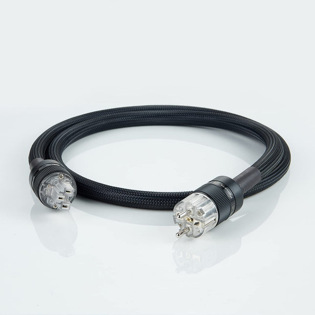 Pailvens HiFi toitekaabel 3-kontaktiline, tiheda punutud varjestusega tipptasemel toitekaabel, kullatud EU pistik, 12 AWG IEC toitejuhe kõlaritele, subwooferitele, võimenditele (1,5 m, must)