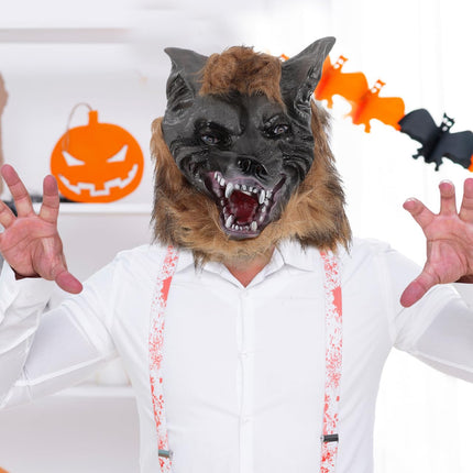 SAFIGLE Halloween Werewolf Costume Set Realistic Wolf Mask and Claw Gloves Perfect for Costume Parties and Cosplay Events Unisex