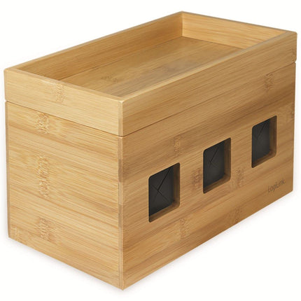 LogiLink KAB0076 - Cable box medium (255x140x165 mm), bamboo