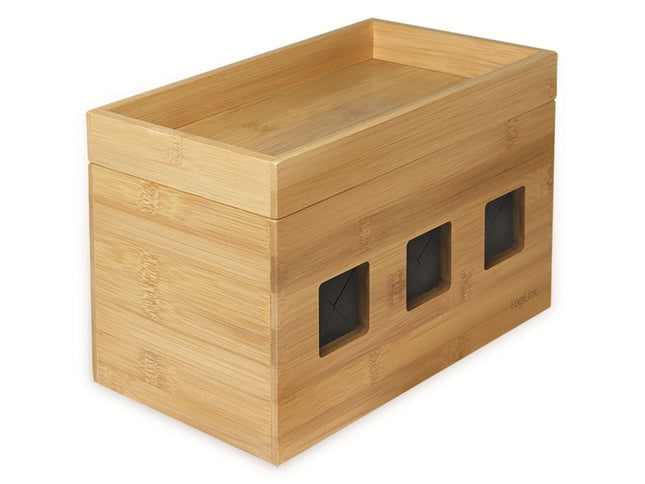 LogiLink KAB0076 - Keskmise suurusega kaablikarp (255x140x165 mm), bambus