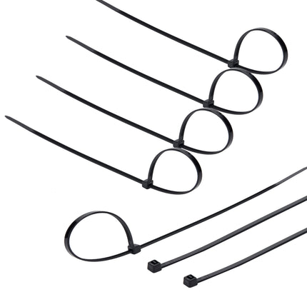 INTMALTE kaablisidemed, 500 tk pakendis plastkaablisidemed, vastupidavad iselukustuvad väikesed nailonist kaablisidemed koju, kontorisse, aeda, erinevad suurused 100 mm, 150 mm, 250 mm (suurus 1, must)