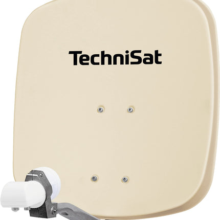 TechniSat DIGIDISH 45 – Satelliitantenn kahele kasutajale (45 cm väike satelliitsüsteem – komplekt seinakinnituse ja universaalse kahekordse LNB-ga) beež