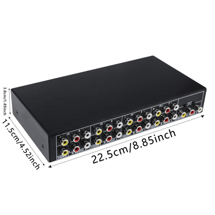 8 pordiga RCA AV-lüliti, 8 sisendit, 1 väljundit, 8-suunaline AV-video-helilüliti, 8 sisse- ja väljalaskega AV-komposiitlüliti, RCA-jaotur HDTV, LCD, DVD-mängukonsoolidele