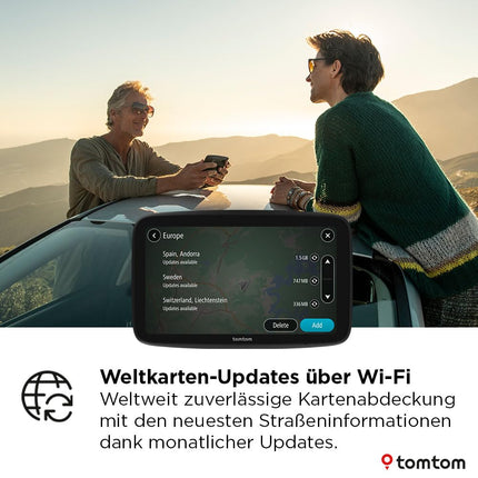 TomTom Car Sat Nav GO Advanced (6-tolline, liiklusummikute vältimine tänu TomTom Trafficule, maailmakaardi uuendused kaasas, uuendused WiFi kaudu, dünaamiline sõiduraja abiline, integreeritud, pööratav kinnitus)