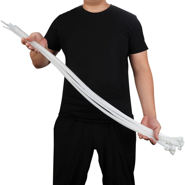 Cable Ties Extra Long White 920mm x 12mm Strong Large Cable Ties, 30 Pack Industrial Durable Strong Wire Ties for Binding Fences, Awnings, Tying Branches and Plants