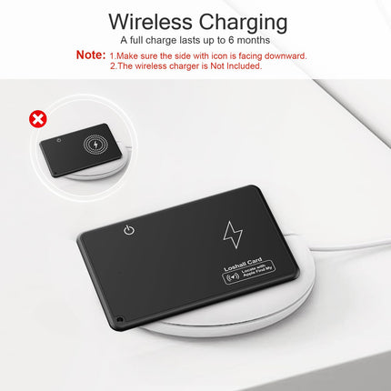 TiMOVO Slim Walleti jälgimiskaart Apple Find My jaoks (ainult iOS-ile) juhtmevaba laadimisega laetav rahakotiotsija käekottide, pagasisiltide, passide jaoks, IP68 veekindel Bluetooth-esemete jälgija, must