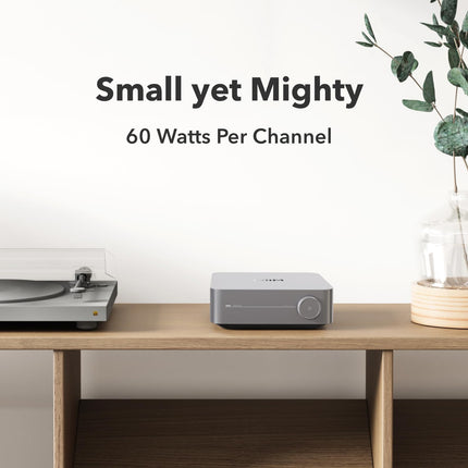WiiM Amp: Multi-room streaming amplifier | Compatible with AirPlay, Google Cast, Alexa | HDMI, voice control | Streaming from Spotify, Amazon Music, Tidal &amp; more | Space Gray