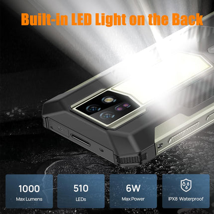 Ulefone Armor 24 24GB+256GB Outdoor Handy ohne Vertrag, Android 14 Outdoor Smartphone ohne Vertrag, 22000mAh 66W, 64MP Nachtsichtkamera IR, 6.78" FHD+, 1000Lumen LED Licht, Dual 4G LTE/NFC/GPS/OTG