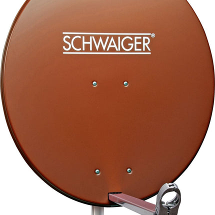 SCHWAIGER SAT-süsteemi alumiiniumist satelliidikomplekt satelliitantenn neljakordne LNB digitaalne 8x F-pistikud 7mm SAT-antenni komplekt antratsiit 74,5 x 84,5cm (telliskivipunane (RAL8012))