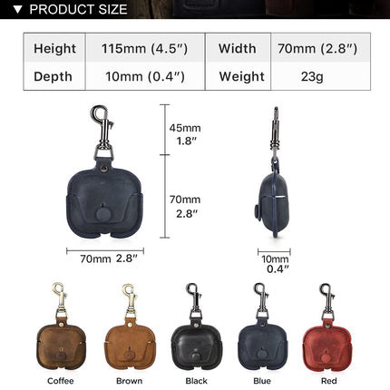 CONTACT'S FAMILY Leather Case for AirPods 3rd Gen, Airpods Pro Case, Airpods Pro Leather Case, Leather Case Compatible with AirPod 3rd Generation (Blue)