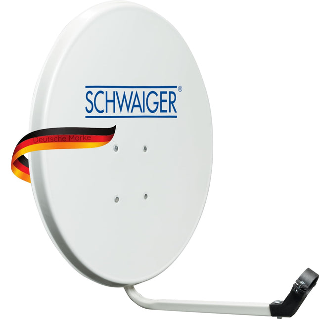 SCHWAIGER 128 satelliitantenn SAT-antenn satelliidisüsteemi nihkeantenn LNB tugivarre mastikinnitusega satelliitantenn SAT-süsteem teras 55 x 62 cm helehall