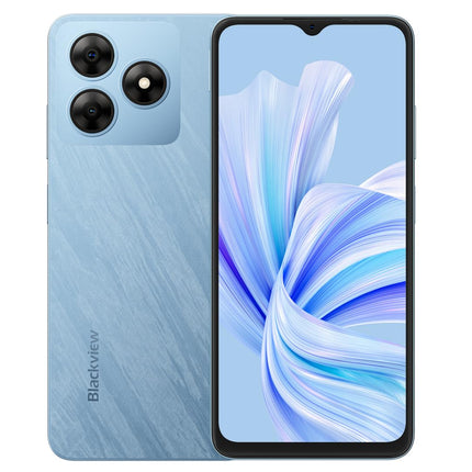 Blackview Wave 8C 4G nutitelefon ilma lepinguta, 6,56'' HD+, kaheksatuumaline 6GB+64GB (2TB väline SD), 13MP+8MP kaamera, 3 kaardipesa, Android 14 kahe SIM-kaardiga mobiiltelefon, Smart-K Box kõlar, GPS, sinine