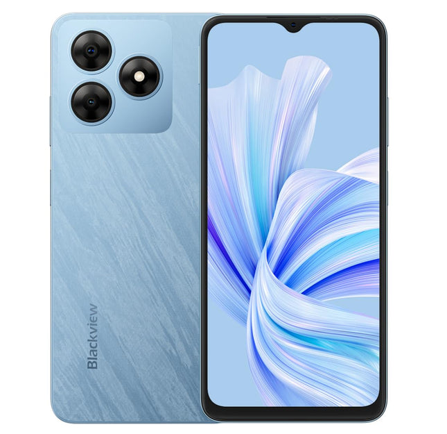Blackview Wave 8C 4G nutitelefon ilma lepinguta, 6,56'' HD+, kaheksatuumaline 6GB+64GB (2TB väline SD), 13MP+8MP kaamera, 3 kaardipesa, Android 14 kahe SIM-kaardiga mobiiltelefon, Smart-K Box kõlar, GPS, sinine