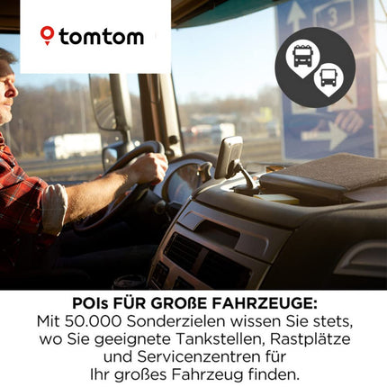 TomTom Truck Navigation Device GO Professional 520 (5-inch, points of interest and routes for trucks, traffic jam avoidance with TomTom Traffic, European map updates, updates via Wi-Fi, high-quality mount)