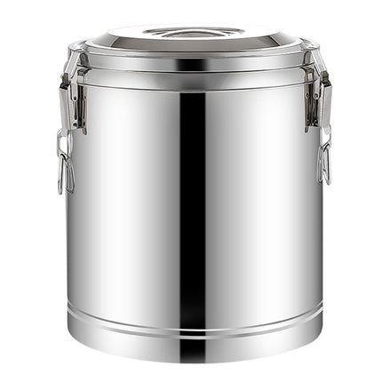 Insulated stainless steel beverage dispenser, keeps drinks hot or cold, commercial thermal bucket for coffee, tea, water, ideal for catering or events