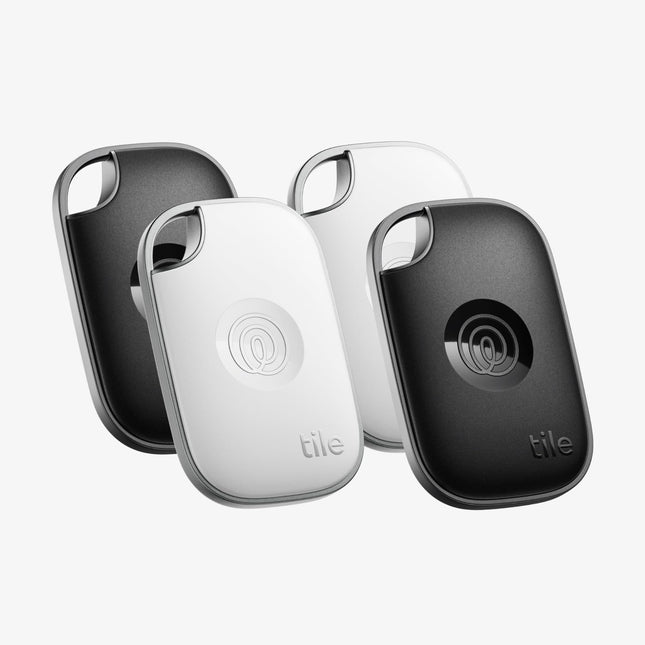 Tile by Life360 Pro (2024) – Powerful Bluetooth Tracker, Key and Item Finder for Keys, Bags, and More. iOS &amp; Android Compatible. Phone Finder. 4-Pack (Black/White)