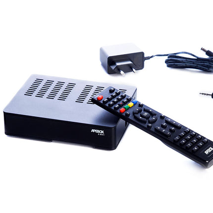 APEBOX S WiFi Full HD satelliitvastuvõtja (1080p, 1x DVB-S2, USB 2.0, HD-väljund, WiFi, CA-kaardilugeja, LED-ekraan, IR, optiline SPDIF, AV-kaabel, RS232 ja YouTube)