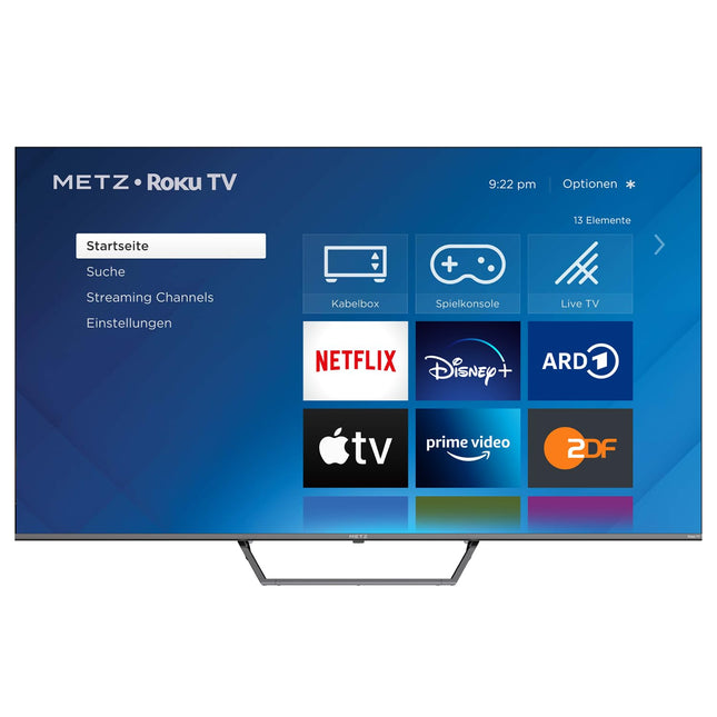 METZ Blue Roku TV, QLED 4K, nutiteler, 43 tolli, 109 cm, kolmekordse tuuneriga televiisor, WiFi, LAN, HDMI, USB, 43MQE7011