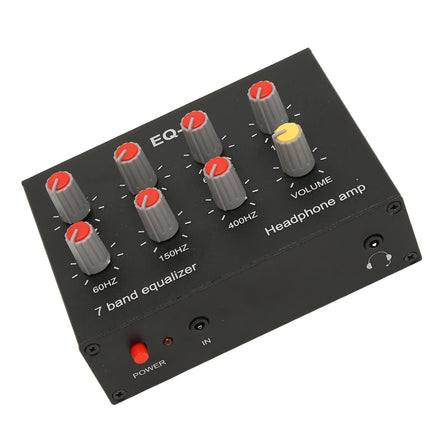 7-band sound equalizer, 3.5 mm input, car sound equalizer, ear amplifier, output, input, 12 DB, high bass adjustment, two-channel digital equalizer