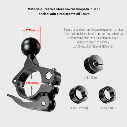Mobiiltelefoni kinnitus, jalgratta kaamera statiivile, mootorratta lisatarvikute pikenduskinnitus, mis ühildub Ram kinnitustega (S-L601814)