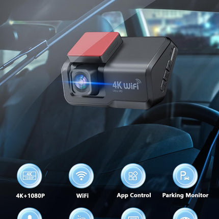 CHORTAU auto armatuurlaud esi-taga 4K+1080P, WiFi armatuurlaud kaamera 3-tolline LCD-ekraan 64GB SD-kaardiga, topelt autokaamera rakenduse juhtimisega, superöine nägemine, WDR, G-andur, tsükkelsalvestus, parkimise jälgimine