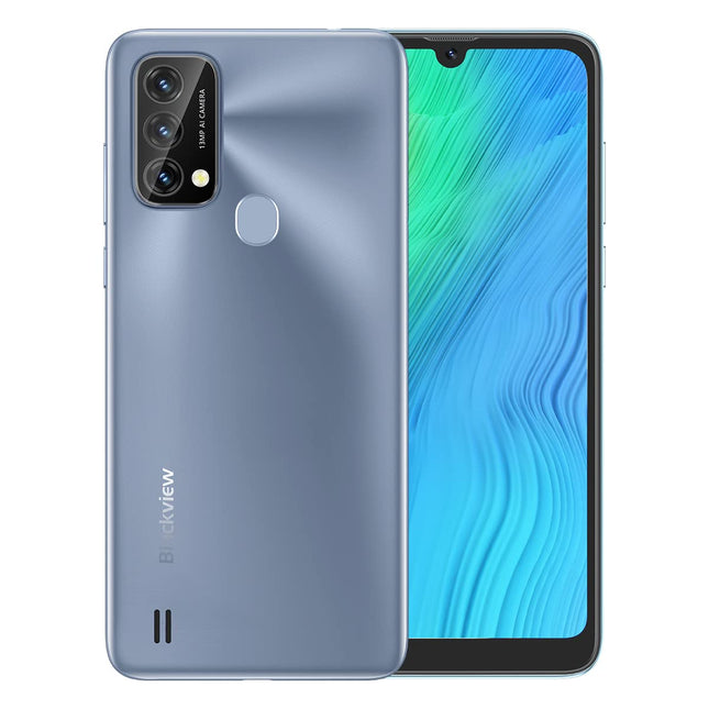 Blackview A50 4G mobiiltelefon lukustamata, kaheksatuumaline 3GB 64GB (1TB laiendatav), 13MP+5MP, 6,09'' HD+ ekraan, 3 kaardipesa, 4280mAh aku, kahe SIM-kaardiga nutitelefon Android 11, GPS sõrmejäljelugeja, sinine