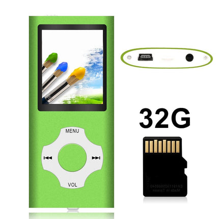 Tabmart 32GB MP3 Player, MP4 Music Player Support Audio Player Media Player FM Radio E-Books 18 Hours Long Battery Life 1.81 Inch Color Display Music Player Green