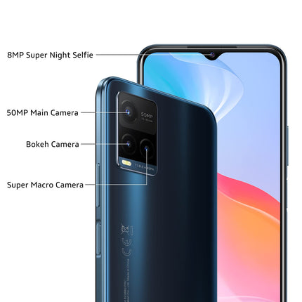 VIVO Y21s 4GB +128GB nutitelefon, 50MP põhikaamera, 5000mAh aku, kiirlaadimine 18W võimsusega, 8MP Super Night Selfie, kaks SIM-kaarti ja kahekordne ooterežiim (kesköösinine)