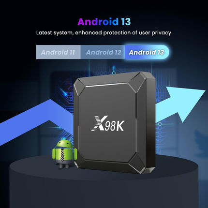 Android Box 13.0, Android TV Box 4GB RAM 32GB ROM RK3528 neljatuumaline Arm Cortex-A53 protsessor toetab WiFi6 BT5.0 10/100M LAN-i, võrku, 2.4G/5G HD 8k teleriboks Androidile