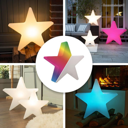 8 seasons design | LED star light Christmas decoration | Shining Star Mini (Ø 40 cm, 15 colors, flowing color change, matte, IP44) white