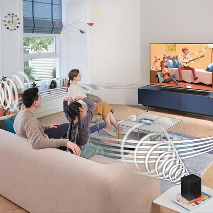 Samsung HW-C440G 2.1-Channel C-Soundbar with Subwoofer, 3 Integrated Speakers, Night Mode (SSE), Game Mode, 300 W, DTS Virtual:X, Includes One Remote Control [2023]