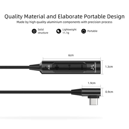 SoundMAGIC A30 kaasaskantav kõrvaklapivõimendi HiFi stereo kõrvaklapivõimendi kõrge eraldusvõimega DAC adaptiivne impedants 600 oomi C-tüüpi pistikuga Android-seadmetele ja arvutitele
