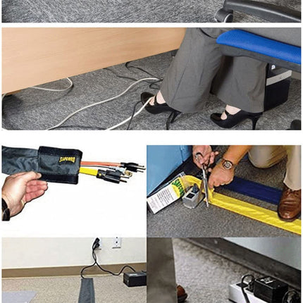rflaueo U30-1 Cable Floor Cord Cover, Cable Grip, Cable Protector for Home, Office, Living Room, Carpet, 3 m