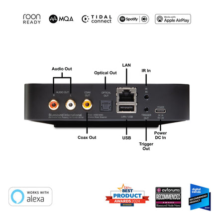 Bluesound Node Nano juhtmevaba kõrglahutusega mitmetoaline muusika striimer