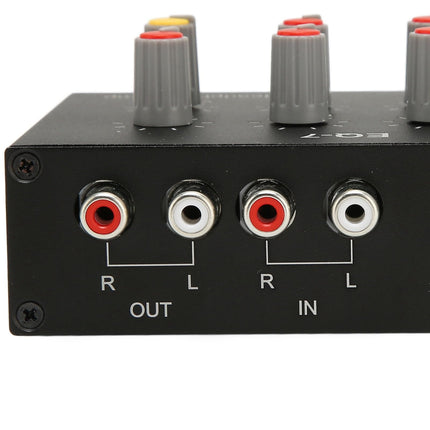 Focket EQ 7 ribaga autoaudio graafiline ekvalaiser, 12dB kõrge bassi reguleerimine kahekanaliline graafiline ekvalaiser, 3,5 mm sisendiga autoaudio ekvalaiser, autovõimendi graafiline ekvalaiser, heli ekvalaiser