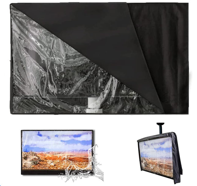 Outdoor TV Cover with Clear Front COOSOO TV Cover Waterproof Universal Protector for LCD LED Plasma TVs with Remote Control Pocket, Suitable for 50-52 inch TVs