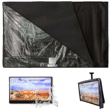 Outdoor TV Cover with Clear Front COOSOO TV Cover Waterproof Universal Protector for LCD LED Plasma TVs with Remote Control Pocket, Suitable for 46-48 inch TVs