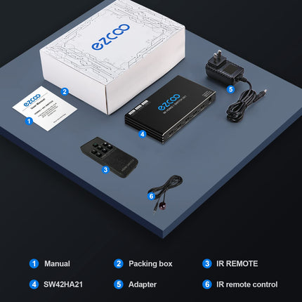 4K 120Hz HDMI 2.1 Switch 4x1 Audio Extractor VRR ALLM HDCP2.3 ARC HDR10+ CEC Optical SPDIF and 3.5mm AUX Audio Out, HDMI Auto Switch 4 IN 1 Out IR Remote Dolby Digital EDID for PS5 Xbox NVIDIA