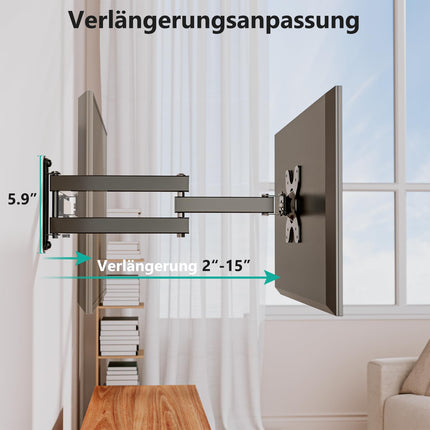WALI TV seinakinnitus, pööratav ja kallutatav monitori seinakinnitus 13-32-tollisele LED-telerile, lameekraanile kuni 15 kg, VESA kuni 100 x 100 mm (1330 lm), must