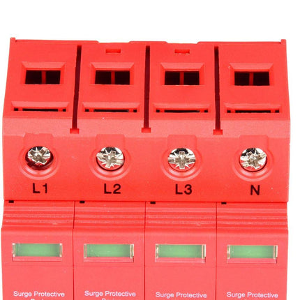 Tugevdatud 4P 40/80KA 385V majapidamispingekaitse, leegiaeglustav ümbris, 20A madalpingepiirik, DIN-rööpale kinnitatav elektrooniline piksekaitse (4P40KA)