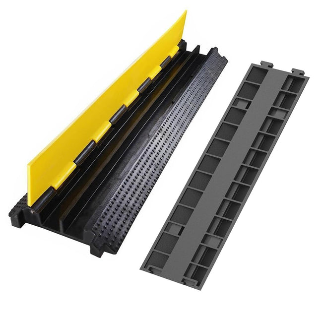 Kaablisild 2 kanaliga 100 x 25 x 5 cm Kaablisild Kaablite ülejooksukaitse 3T/6614lbs Kaablikäigutee Kaablikanal Kaablisidemed Kaablite kaitse õues Kaablikaitse