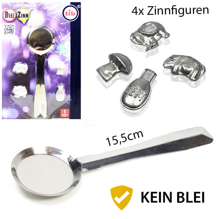 Smart-Planet Pewter Casting Set Pewter Casting Spoons and Figures - Lead Casting Alternative - New Year's Eve Party Game Hit for Kids - Pewter Casting