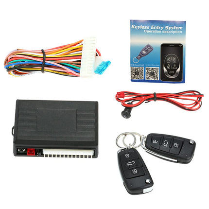 Shkalacar central locking universal car door lock trunk release, car alarm system, car key cover, keyless entry system central locking kit with remote control