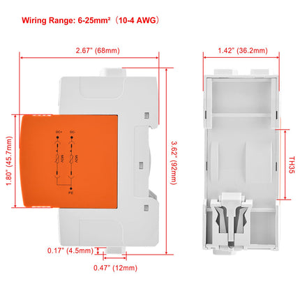 Heschen Surge Protection Device for PV, LYD1-PV1000, 2P 1000VDC 20KA, 35mm DIN Rail Mounting (2)