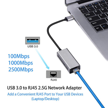 USB 3.0 Etherneti, 2.5 GBase-T USB 3.0 võrguadapter RTL8156B 2500/1000/100 Mbps USB 3.1 gigabitise Etherneti kaart RJ45 LAN-kontroller sülearvutile ja lauaarvutile